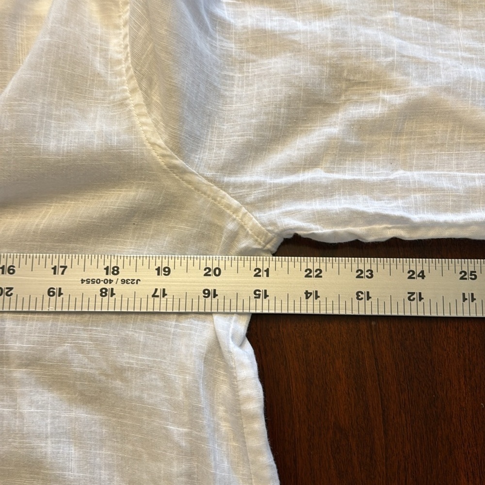 J Crew Woman’s White Pullover Tassel Neckline Linen/CottonTunic - Picture 7 of 10
